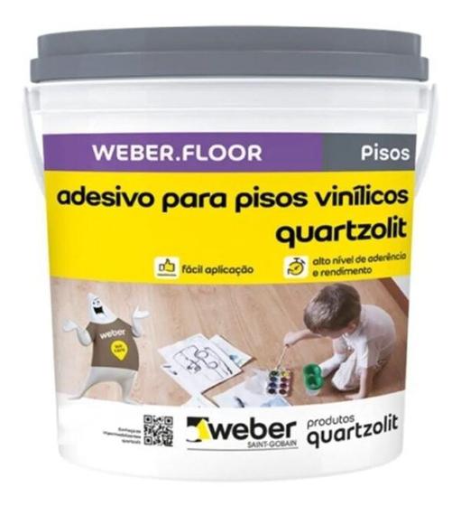 Imagem de Cola Piso Vinílico Quartzolit Weberfloor Adesivo Balde 4kg