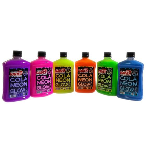 Imagem de Cola Radex para Slime 500g Neon Glow c/06