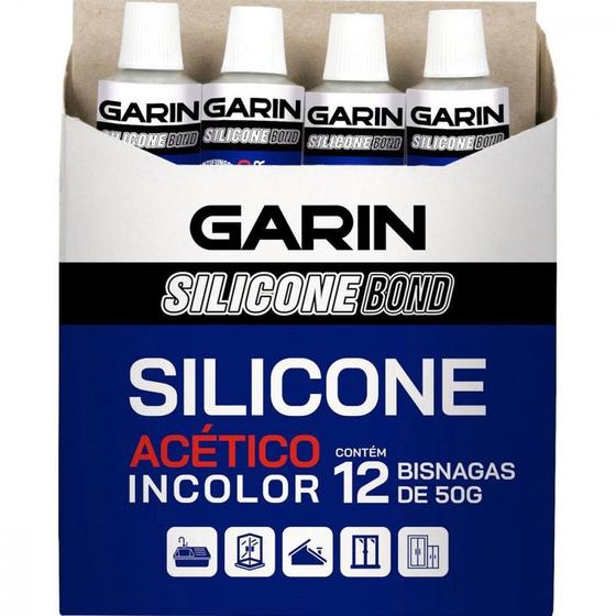 Imagem de Cola Silicone Bond Garin 50G Incolor Ssai-050C - Kit C/12