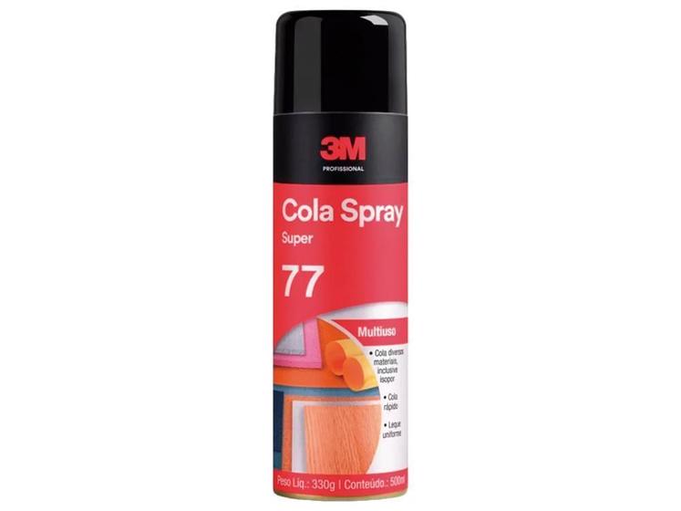 Imagem de Cola Spray 3M Super 77 Multiuso Secagem Rápida 500 Ml