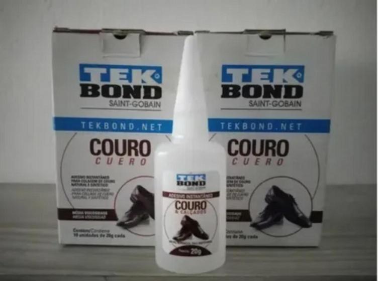 Imagem de Cola Super Tek Bond Tek Couro 20g Caixa C/ 10 Unidades