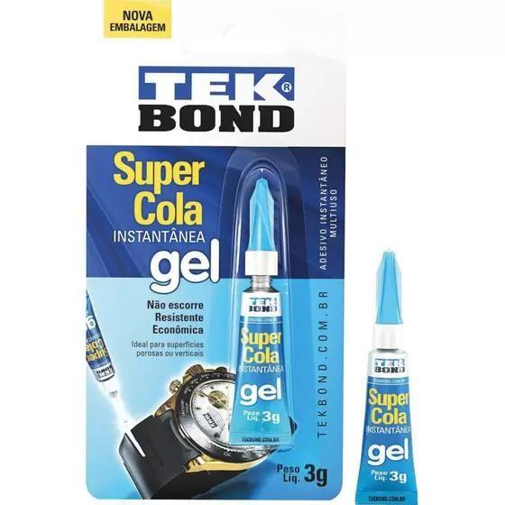 Imagem de Cola Tek Bond Instantânea Gel 3g Não Escorre Resistente