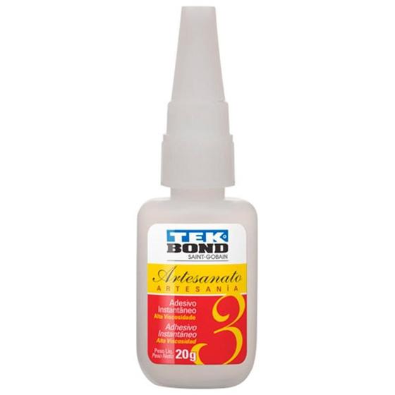 Imagem de Cola Tekbond Artesanato Nº3 Instantânea 20g - Embalagem com 10 Unidades