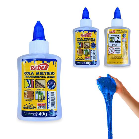 Imagem de Cola Transparente Multiuso Radex Slime Madeira Tecido 40g