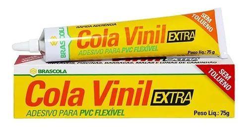 Imagem de COLA VINIL EXTRA 75G emendo Reparo Piscina Lona Barraca Boia BRASCOLA