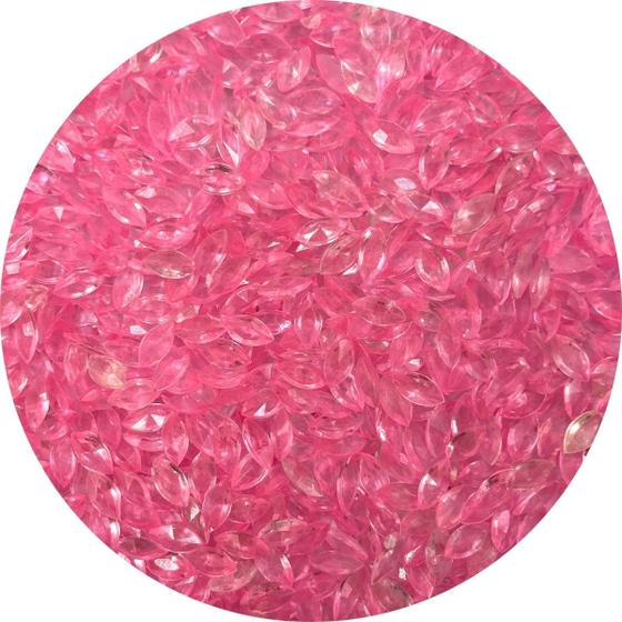 Imagem de Colagem Navete Strass Rosa 4x8mm Transparente 100pçs 4g