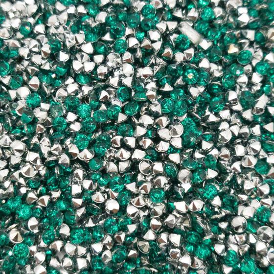 Imagem de Colagem Redondo Strass Acrílico Verde Transparente 2mm 8000pçs 48g