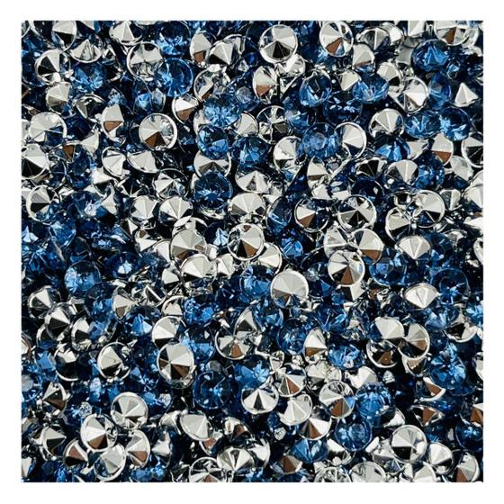 Imagem de Colagem Redondo Strass Azul Escuro 3mm 3000pçs Bijuteria 30g