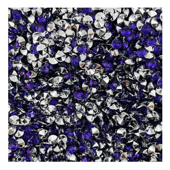 Imagem de Colagem Redondo Strass Roxo 4mm 3000pçs Acrílico Biju 30g