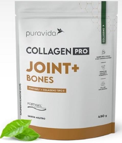 Imagem de Colageno Collagen Pro Joint & Bones Fortigel + Colageno Tipo II Sabor Neutro 450g-Pura Vida