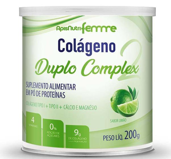 Imagem de Colágeno Duplo Complex Sabor Limão 200g Femme - ApisNutri