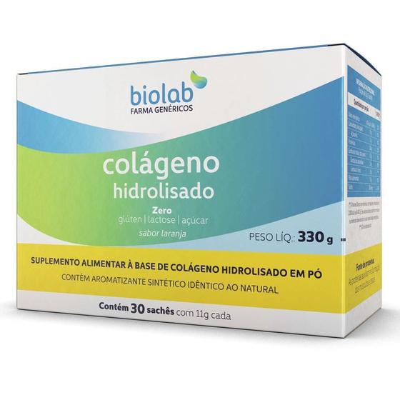 Imagem de Colágeno hidrolisado biolab com 30 sachês sabor laranja