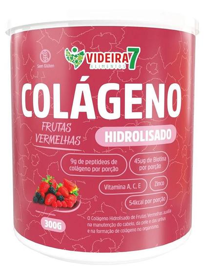 Imagem de Colágeno Hidrolisado C/ Vit E Min + Biotina Frut. Vermelhas 300g