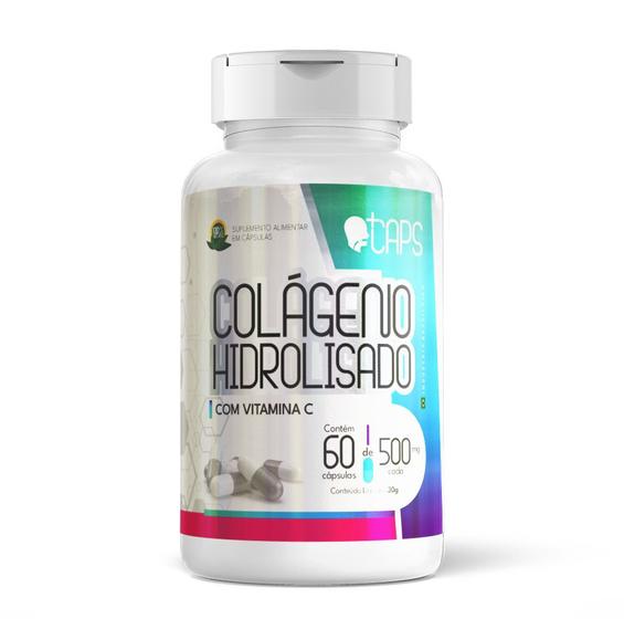 Imagem de COLÁGENO HIDROLISADO COM VITAMINA C - 500mg (60 Cápsulas) +CAPS