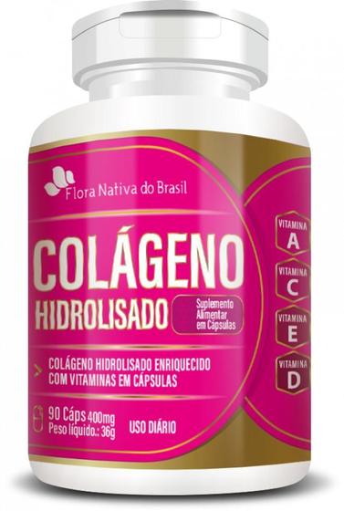 Imagem de COLAGENO HIDROLISADO com Vitaminas 400mg - 90 Cápsulas - Suplemento Nutricional