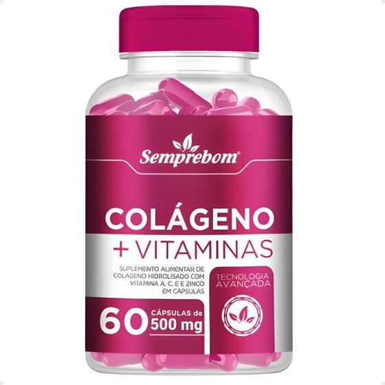 Imagem de Colágeno Hidrolisado com Vitaminas A C Zinco 60 Caps 500mg