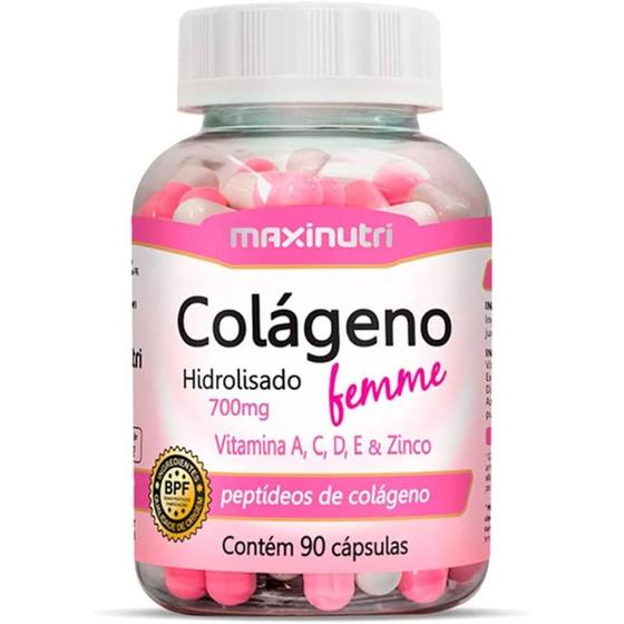 Imagem de Colágeno Hidrolisado Femme 700mg Maxinutri, 90 cápsulas