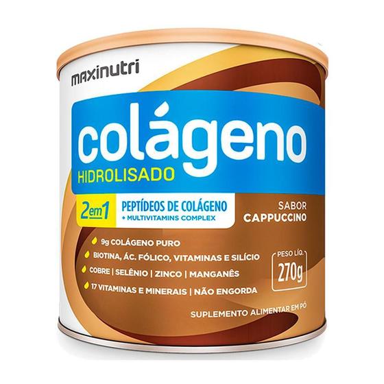 Imagem de Colágeno Hidrolisado Maxinutri Lata 250G Sabor Cappuccino