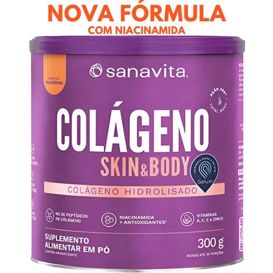 Imagem de Colágeno hidrolisado - Pele cabelos e unhas - Suplemento em pó Skin Sanavita 300g