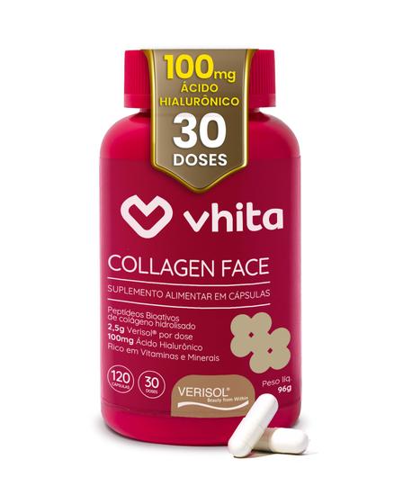 Imagem de Colágeno Hidrolisado Verisol Com Ácido Hialuronico 120 Cápsulas Vhita
