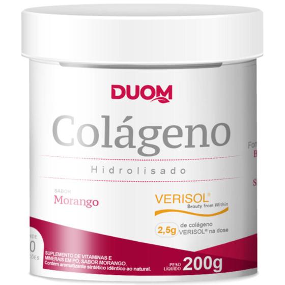 Imagem de Colágeno Hidrolisado Verisol Vitaminas Morango 200 G - Duom