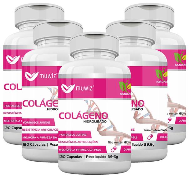 Imagem de Colágeno Hidrolisado Vitaminas 330 Mg 120 Cápsulas Muwiz