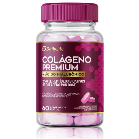 Imagem de Colágeno Premium com Ácido Hialurônico - 2,5g de Peptídeos Bioativos por Dose, Sem Glúten, Sabor Tutti-Frutti