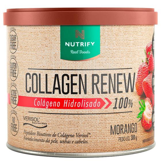 Imagem de Colágeno Renew Hidrolisado Sabor Morango - Nutrify 300g