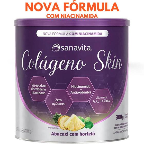 Imagem de Colágeno Skin Sanavita - Colágeno Hidrolisado com vitaminas - 300g - Diversos Sabores