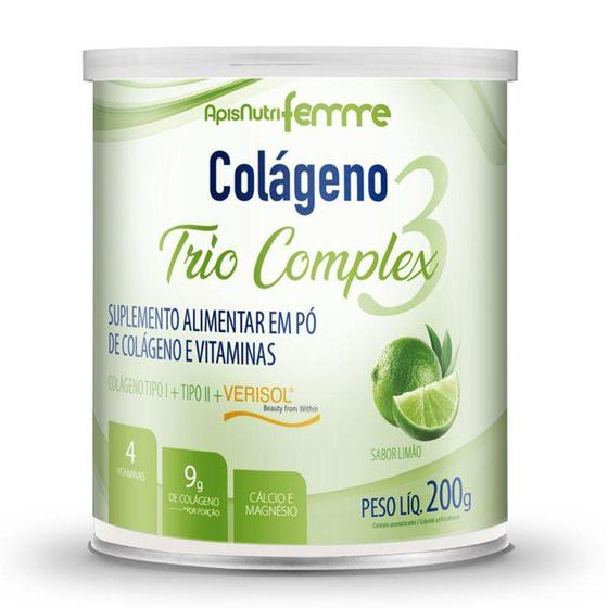Imagem de Colágeno tipo 2 + 1 Verisol Trio complex Apisnutri Limão 200g