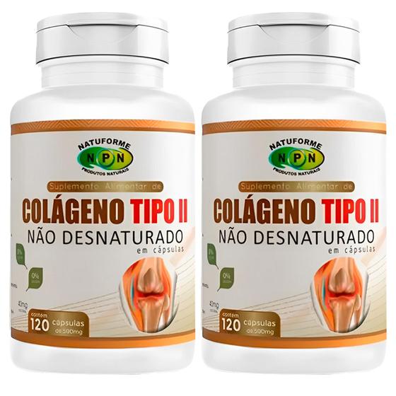 Imagem de Colágeno Tipo 2 Natuforme 120 Cápsulas Não Desnaturado Kit 02 Unidades