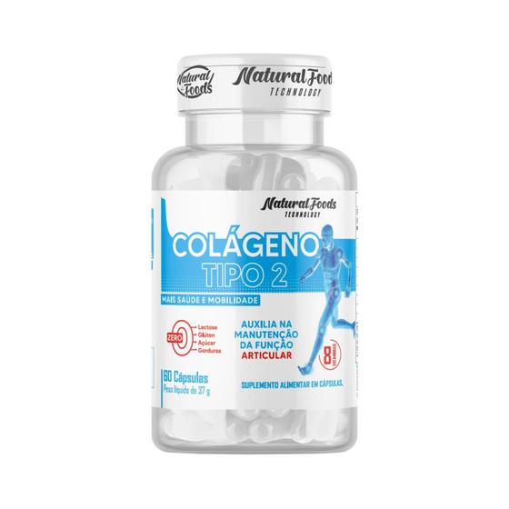 Colágeno Tipo 2 Natural Foods com Vitaminas C E e D3 Zero Lactose Glúten e Açúcar 60 Cápsulas Menor preço em Colágeno Tipo 2 Natural Foods com Vitaminas C E e D3 Zero Lactose Glúten e Açúcar 60 Cápsulas
