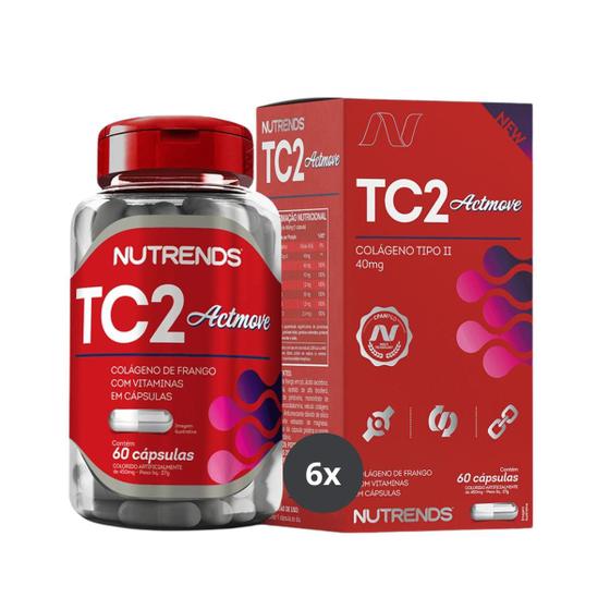 Imagem de Colágeno Tipo 2 Tc2 Actmove 40mg 60 Cápsulas Nutrends - Kit 06 Unidades