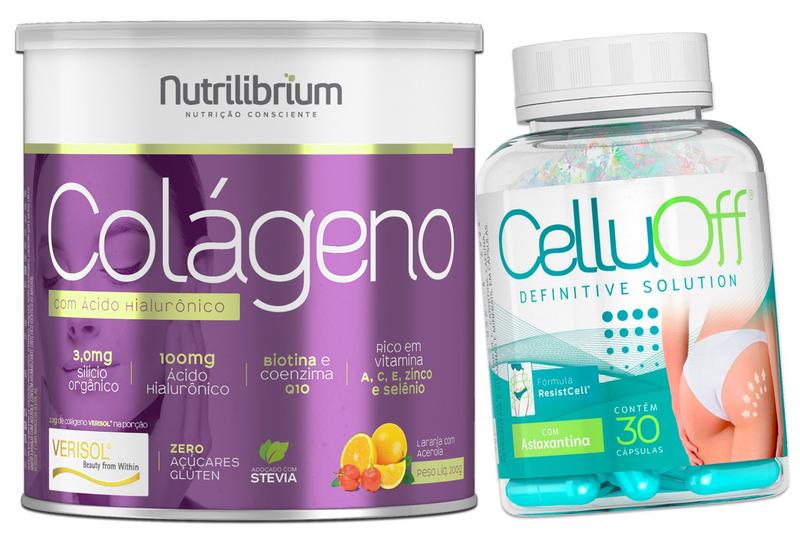 Colágeno Verisol Ácido Hialurônico + Celluoff 30 Caps Nutrilibrium Menor preço em Colágeno Verisol Ácido Hialurônico + Celluoff 30 Caps Nutrilibrium