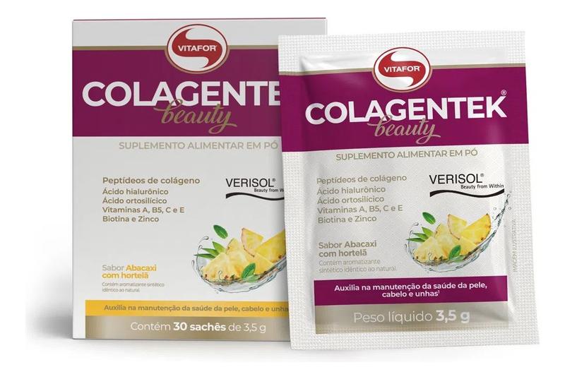 Imagem de Colágeno Verisol - Colagentek Beauty 30 Saches Abacaxi C/ Hortelã Vitafor