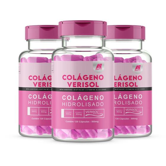 Imagem de Colágeno VERISOL  Hidrolisado 3 potes com 120 capsulas cada - allfit nutrition