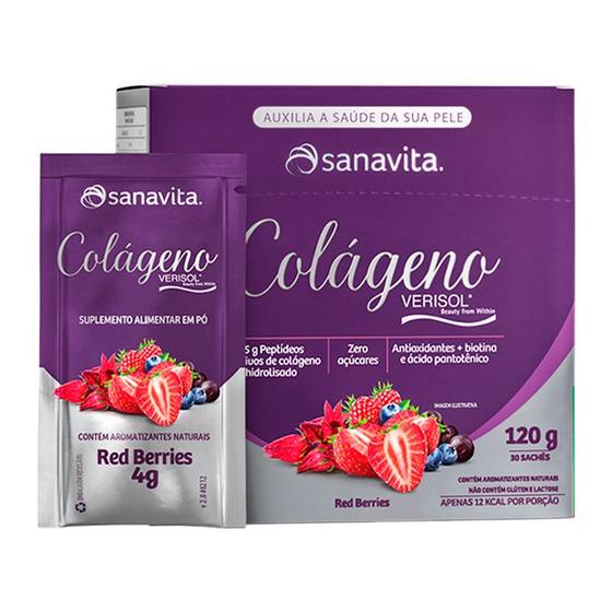 Imagem de Colágeno Verisol Sabor Red Berries com 30 Sachês  Sanavita