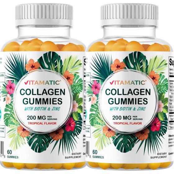 Imagem de Colágeno Vitamatic com Vitamina C, Zinco e Biotina - 120 Cápsulas