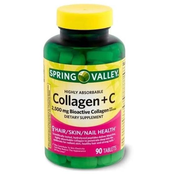 Imagem de Colágeno + Vitamina C 2500mg - Spring Valley - 90 caps