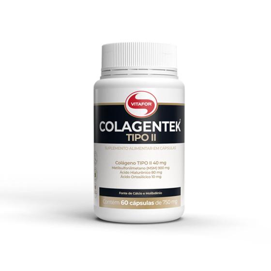 Colagentek Colágeno Tipo II + Cálcio 60 cápsulas Vitafor Menor preço em Colagentek Colágeno Tipo II + Cálcio 60 cápsulas Vitafor
