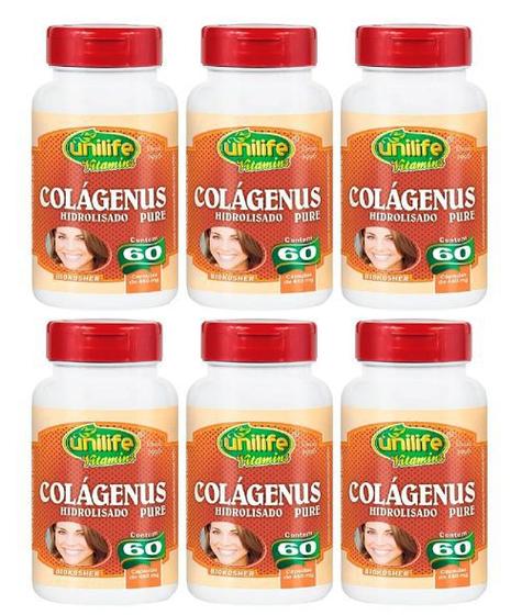 Colagenus Puro Hidrolizado 60 Cápsulas Unilife Kit 6 Unidades Menor preço em Colagenus Puro Hidrolizado 60 Cápsulas Unilife Kit 6 Unidades