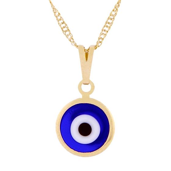 Imagem de Colar Amuleto com Olho Grego Azul 10mm Proteção Contra Inveja - Sunshine Cristais