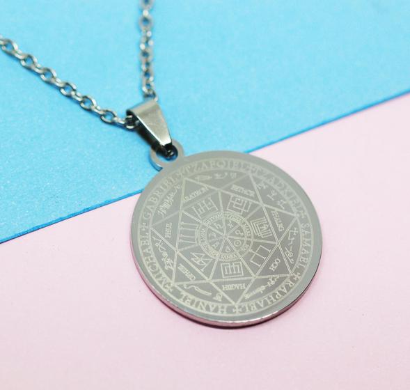 Imagem de Colar Amuleto de Proteção Selo dos 7 Arcanjos (Aço Inoxidável)