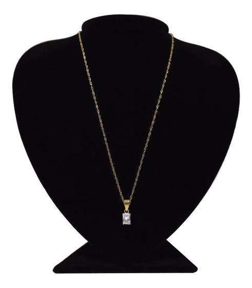 Imagem de Colar Banhado Em Ouro Elo Singapura 45Cm Ponto De Luz 5Mm