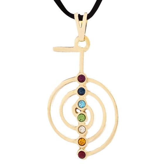 Imagem de Colar Cho-Ku-Rei Chakras Símbolo do Reiki Yoga 25x43mm - Sunshine Cristais