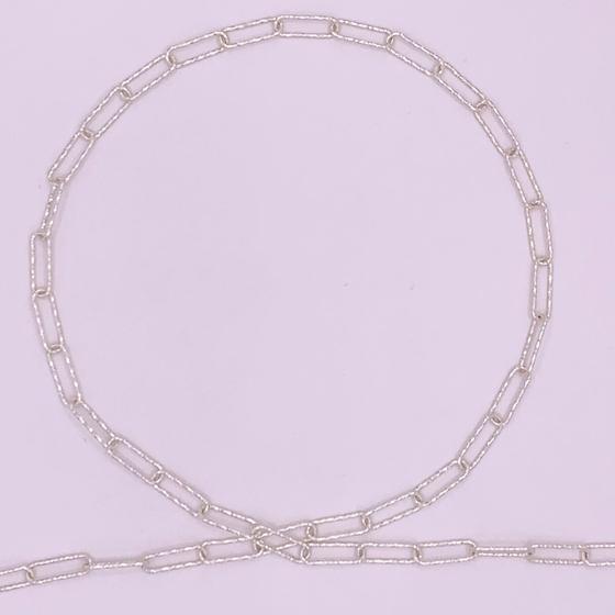 Imagem de Colar chocker em elos trabalhados, 40 cm de comprimento, prata 925
