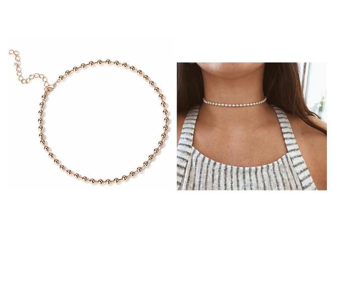 Imagem de Colar Chocker Modelo Bolinhas Folheado