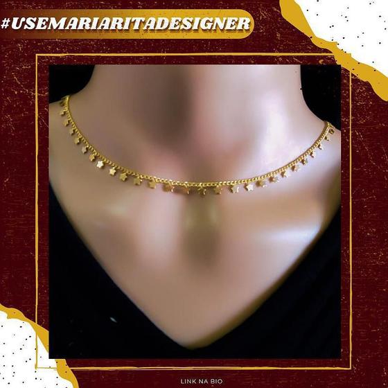 Imagem de Colar Chocker Star Folheado A Ouro 18K