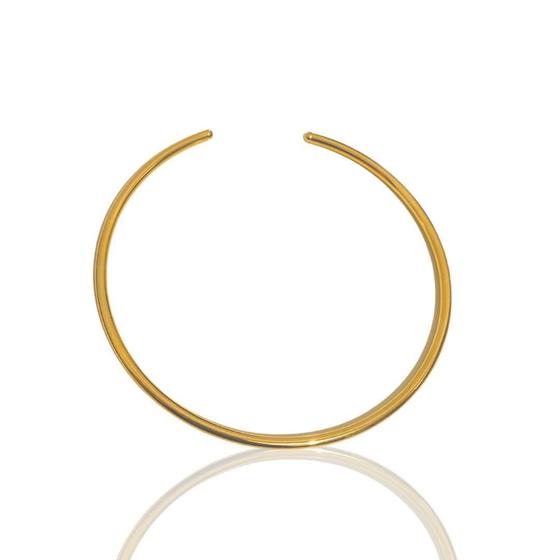 Imagem de Colar Choker Circular Aro Tubo Folheado Em Ouro 18K