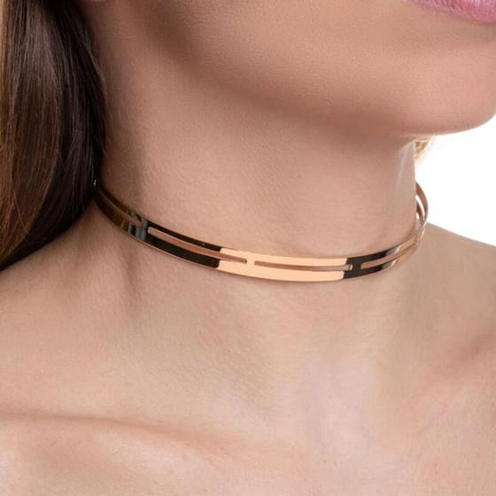 Imagem de Colar choker liso com duas fileiras